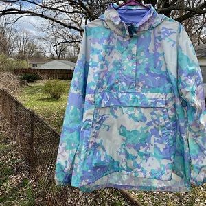 Purple and Turquoise Army Fatigue Wind Breaker Jacket